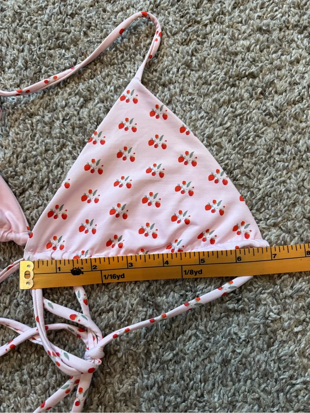 Frankie’s Bikinis Tia Baby Pink Strawberry Bikini Top